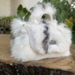 Kach White & Grey Stripe Rabbit Fur