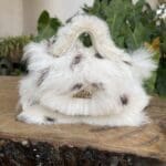 Kach White & Brown Spot Rabbit Fur
