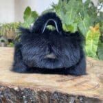 Kach Jet Black Rabbit Fur