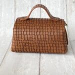 Mira Brown Crocco Mini Embossed