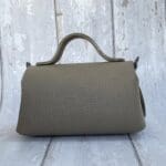 Mira Light Grey Check Print Leather