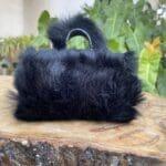 Kach Jet Black Rabbit Fur