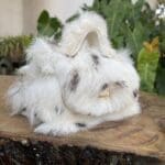 Kach White & Brown Spot Rabbit Fur