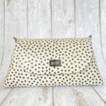 Mona Black And White Poka Dot Print Leather