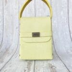 Dupe Pastel Yellow Lizard Print Leather