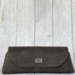 Lyla Brown Shiny Lizard Print Leather