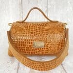 Mira XO Brown Crocco Print Leather