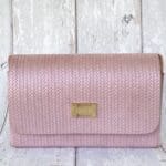 Di'Ja Pink Woven Embossed Leather