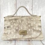 Mira Grey And Cream Lizard Print Leather