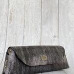 Lyla Silver And Black Pinstripe Leather