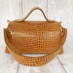 Mira XO Brown Crocco Print Leather