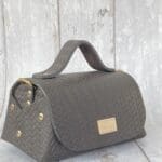 Mira Dark Grey Giant Woven Embossed Leather
