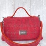 Mira XO Raspberry & Black Abstract Check Leather