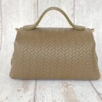 Mira Army Green Giant Woven Embossed Leather