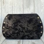 Mags Black Embossed Haircell Leather And Black & Gold Tweed Effect Print