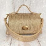Mira XO Gold & Bronze Pinstripes Print Leather