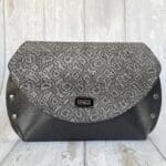 Mags Black & Silver Snake Print And Black Embossed Haircell Leather