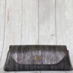 Lyla Silver And Black Pinstripe Leather