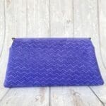 Mona Blue Herringbone Print On Suede
