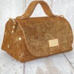 Mira Gold Glitter On Brown Suede