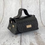 Kach Micro Black Chevron Embossed leather