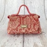 Kach Pink, Gold Python Print Leather