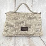 Mira Grey And Cream Lizard Print Leather