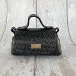 Kach Micro Black Chevron Embossed leather