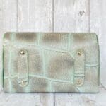 Di'Ja Mint & Silver Giant Crocco Embossed Leather