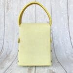 Dupe Pastel Yellow Lizard Print Leather