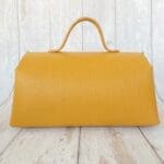 Mila Yellow Check Embossed Leather