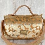 Mira XO Peach & Gold Rain Drops Leather