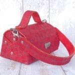 Mira XO Raspberry & Black Abstract Check Leather