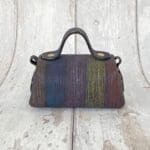 Kach Multicolour Rainbow Stripe Print on Suede