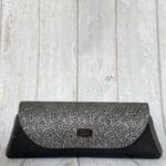 Lyla Black & Silver Snake Print And Black Embossed Haircell Leather