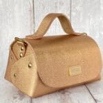 Mira Rose Gold Shimmery Pebble Grain Leather