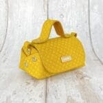 Kach Yellow Diamond Abstract Leather