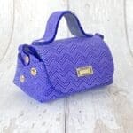 Kach Blue Herringbone Print on Suede