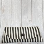 Lyla Black And White Striped Leather