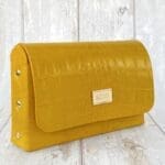 Di'Ja Yellow Crocco Embossed Leather