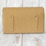 Di'ja Beige Check Embossed Leather Gold Beige