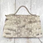 Mira Grey And Cream Lizard Print Leather