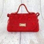 Kach Red Bulb Abstract On Suede