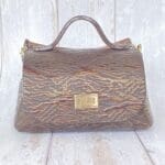 Mira XO Brown Roots Print Leather