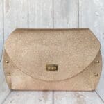 Mags Rose Gold Crumpled Print Leather