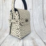 Dupe Black And White Polka-Dots Print Leather