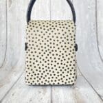 Dupe Black And White Polka-Dots Print Leather