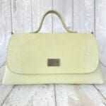 Mila Pastel Yellow Lizard Print Leather