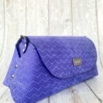 Mona Blue Herringbone Print On Suede