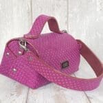 Mira XO Purple Diamond Abstract Leather